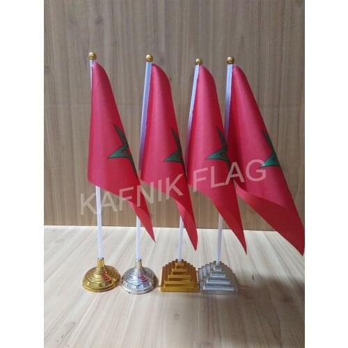 KAFNIK,5/10pcs a lot Morocco table desk flag banner 14*21cm flag /Plastic flags or suction cups for your choice free shipping