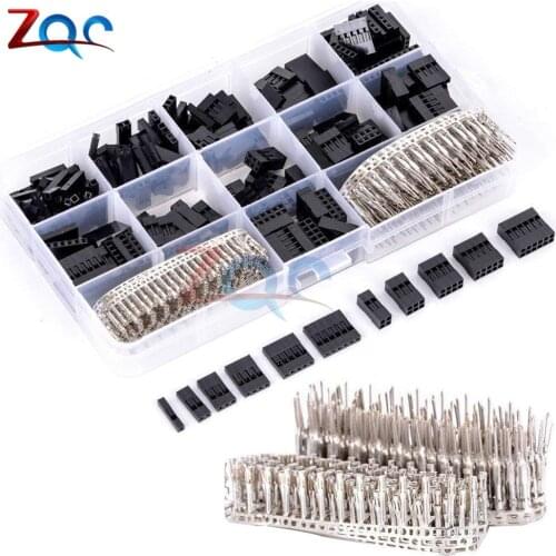 620Pcs/set 2.54mm Male+Female Dupont Wire Jumper Line Cable 1/2/3/4/5/6/8 Pin Header Connector Housing Electronic DIY Kit