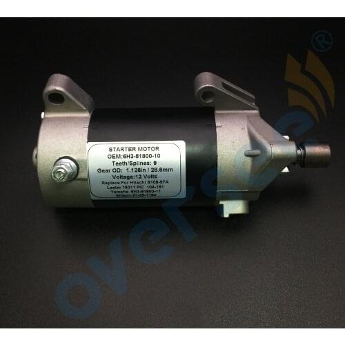 6H3-81800 Start Motor For Yamaha Parsun Hidea Outboard Motor 60HP 70HP 2 Stroke 6H3-81800-10 6H3-81800-00 6K5-81800 6K5-81800-00