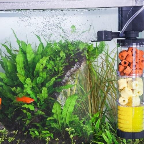 Aquarium Filter Submersible Built-In Filter Fish Tank Waterfall Rain Filte rAquarium Fish Tank Oxygen Increasing Pump Filter