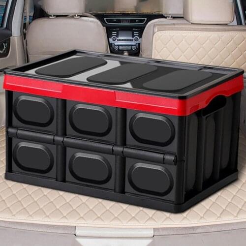 Car Trunk Folding Storage Box with Lid Large Capacity Travel Camping Organizer Automobiles Stowing Tidying