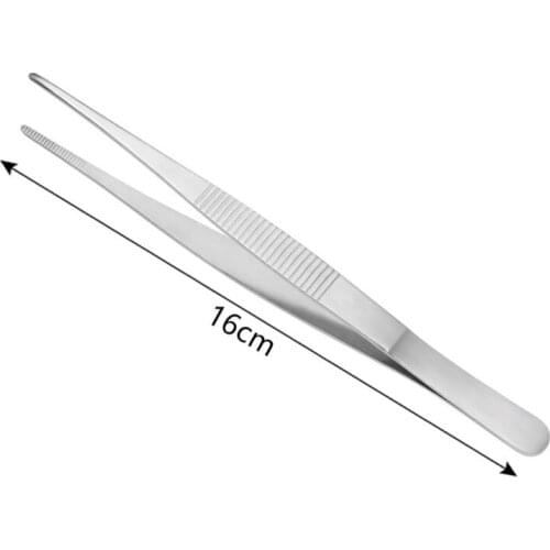 1x Home Stainless Steel Cooking Long Tongs Kitchen Churrasco Utensils Tweezers BBQ Serving Tools Garden Supplies