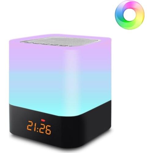 DONWEI Rechargeable RGB Night Light Indoor Bedside Atmosphere Lamp Support Alarm Clock Bluetooth Speaker Music Playback Function