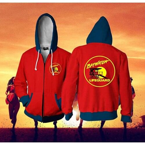 2019 HOT Baywatch Priyanka Chopra Sweatshirt Jacket Cosplay Costumes Baywatch Hoodies suit Mens and Womens 3D Printed Jackets