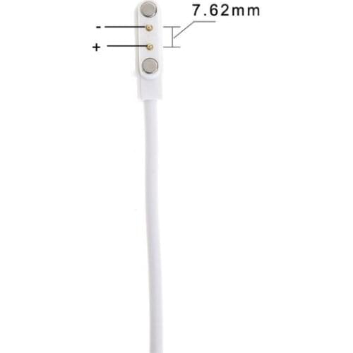 Magnetic USB Charging 2 Pins Distances 7.62mm Power Supply Cable For Smart Watch 57BC