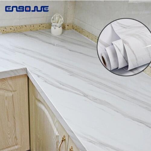 Marble Self Adhesive Wallpaper Furniture Cupboard Stove Table Contact Paper Vinyl Waterproof Wall Stickers For Bathroom Kitchen