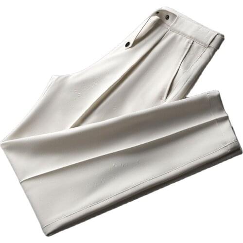 2021 Mens Straight Pants Loose Casual Pants Western Trouser thicken velvet Suit Pants Formal Business Cotton Trousers