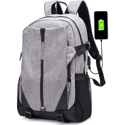 Mens backpack USB charging shoulder bag student schoolbag computer laptop bag large capacity luggage male travel backpack