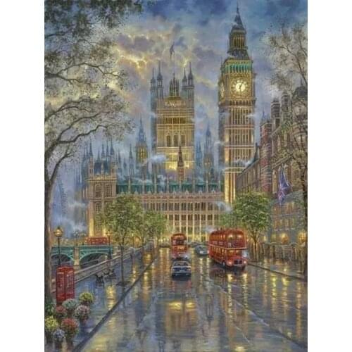 New Cross Stitch Kits 14CT Unprinted Scenery London with Big Ben For Embroidered Handmade Art Counted Set Wall Home Decor