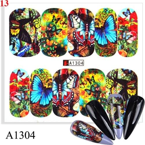 Full Cover Nail Stickers Nails Art Decoration Flower Butterfly Design Self Adhesive Nail Sticker Nail Accesoires Nail Sticker se