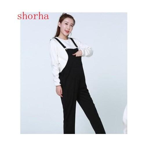 New fashion Spring Autumn Winter Maternity Pants black long Pants Loose Cotton Bib Pants Haren Trousers Pregnant Women Pant