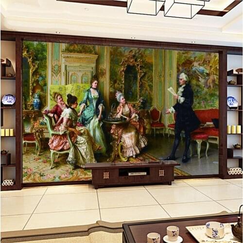 Wallpapers photo 3D Retro Custom European Oil Painting Character Landscape Large Size TV Sofa Background Hotel Decoration Mural