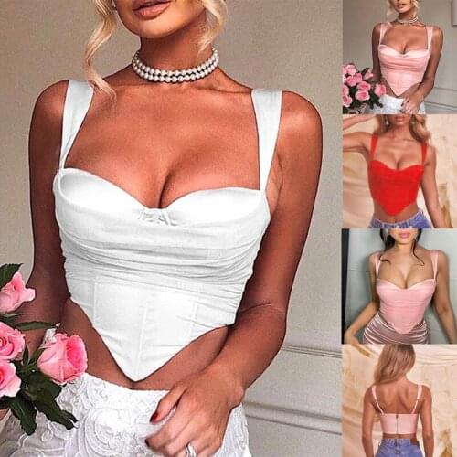 Solid Color Camisole Girl Fashion Irregular Mesh Stitching Sleeveless Chest Wrap Halter Tops