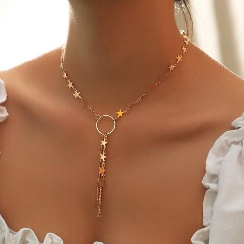 Aesthetic Stainless Steel Necklaces for women Korean Pendant Gold Choker Necklace for Woman Fashion Jewelry