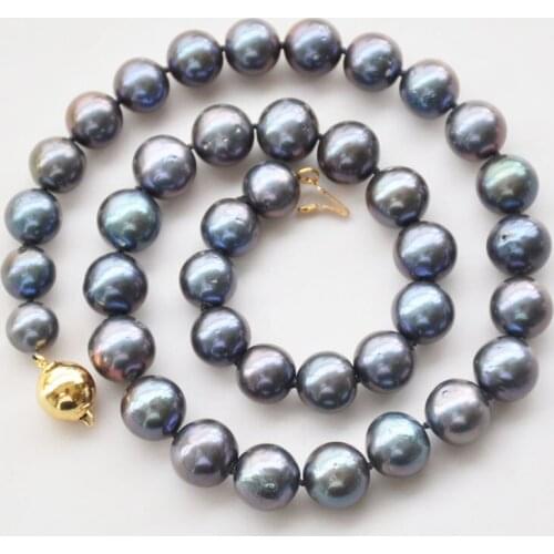 P7721 Lustre 17" 12mm Brown-Black Round KESHI Edison Pearl Necklace