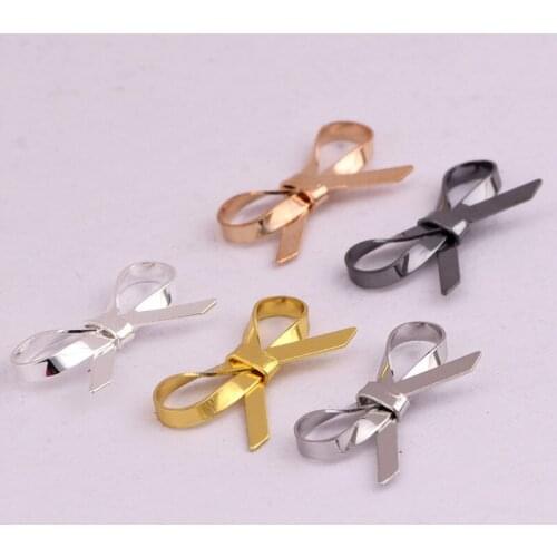 15*7.2mm hand-made square copper wire bow pendant for ear jewelry pendant DIY jewelry production