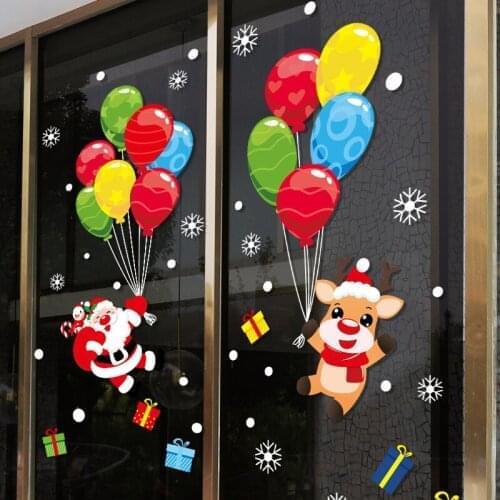 Cartoon Christmas Stickers Wall Stickers Christmas Wall Decal Festival Atmosphere Dress Up Supplies Christmas Secorations