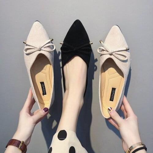 Elegant sweet Flat Heel Shoes Ladies Shallow Butterfly-knot Loafers Mouth Casual comfortable Shoe Women Ballerina Flats U25-11