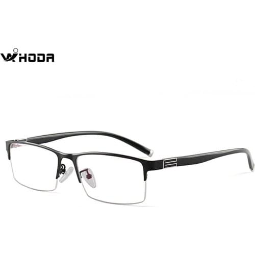 Ultralight Titanium Alloy Business Mens Optical Glasses Frames , Semi Frame Screwless Metal Prescription Myopia Eyeglass Frame