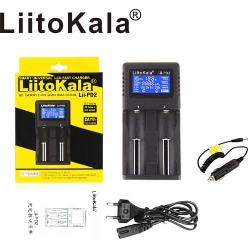2020 LiitoKala Lii-PD2 Lii-PD4 LCD Smart 18650 Battery Charger Li-ion 18650 26700 16340 26650 21700 26700 LCD Battery Charger