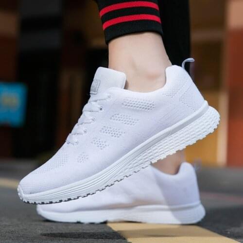 Koovan Women 's Shoes Four Seasons Light Flat Women Students Running Shoes Breathable Flying Net And Womens Casual Shoes Hollow