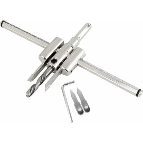 1set 40-200mm Adjustable Circle Hole Cutter Wood Drywall Drill Bit Saw Round Cutting Blade Aircraft Type DIY Tool Parts