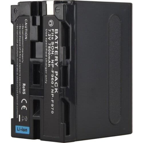1Pcs 7.2V 7800mAh Rechargeable Digital Battery NP F960 F970 Decoded Replacement Li-ion Battery for Sony NP-F960 NP-F970 Camera