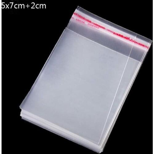 1000Pcs 5*7cm Clear Plastic Packaging Bags Poly OPP Small Cello Cellophane Bag for Gift Packing