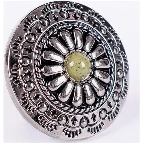 10X 30MM Large Western Beige Turquoise Coat Sewing Sliver Metal Shank Buttons