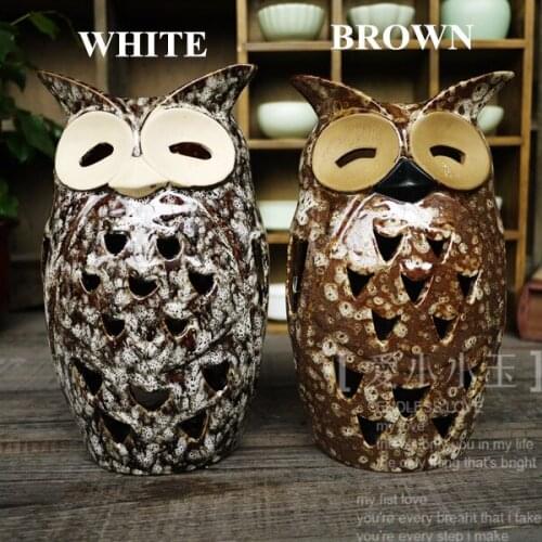 2 Color Optional Owl Ceramic Handcrafts Modern Home Decor Animal Collectible Ornaments