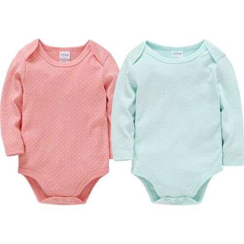 2 pcs/lot Cotton Baby Bodysuits Unisex Infant Jumpsuit Fashion Baby Boys Girls Clothes Long Sleeve Newborn Baby Clothing Set