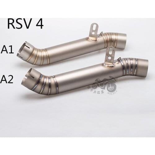 Motorcycle Modified Exhaust Pipe 2012-2015 RSV4 Stainless Steel Titanium Alloy Middle Link Pipe