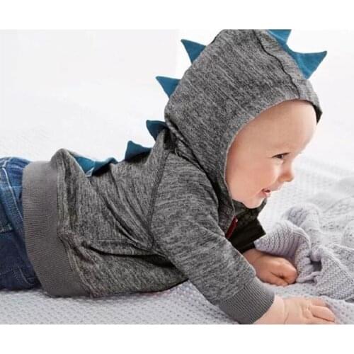 2017 Spring Infant Baby Boys Coats Cute Dinosaur Hooded Jackets Newborn Boy Clothes Outerwear Sport Clothing Child Kids Cloth
