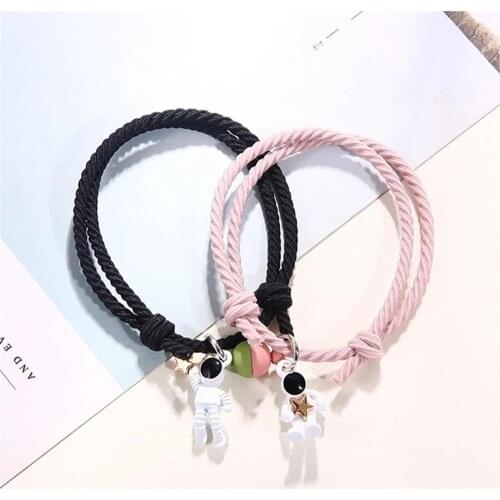 2021 Trend Magnet Couple Bracelet Star Astronaut Bracelets On Hand Attractive Fashion Valentines Day Jewelry Gift 2 Pieces/Set