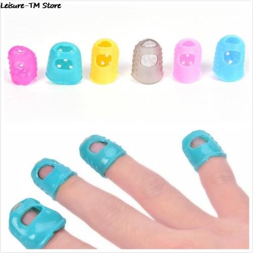4Pcs Soft Fingertip Protector Fingerstall Silicone Guitar String Finger Guard Against the Press Finger Ballad Guitar Accessories