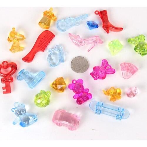400g/bag Acrylic transparent cartoon animal pendant DIY beaded diamond digging machine bead jewelry accessories childrens gem