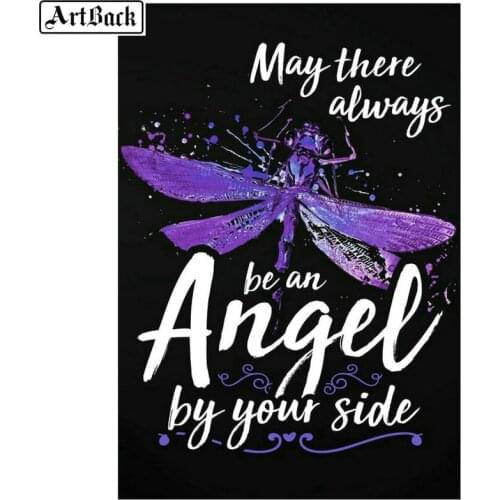 ARTBACK 5d diy diamond painting dragonfly angel 5d full drill square diamond embroidery crystal mosaic wall decoration