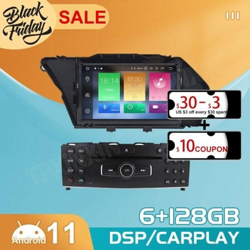 Android 11 6G+128G Carplay For Benz GLK X204 GLK300 GLK350 2008 2014 GPS Car Navigation Multimedia Video Stereo DVD Player Radio
