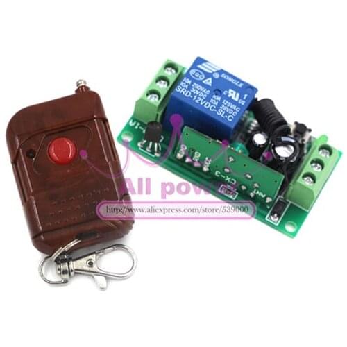 2015 New Design DC 12V 1CH Small Channel Wireless Remote Control Radio Switch 433mhz Transmitter Receiver 200m