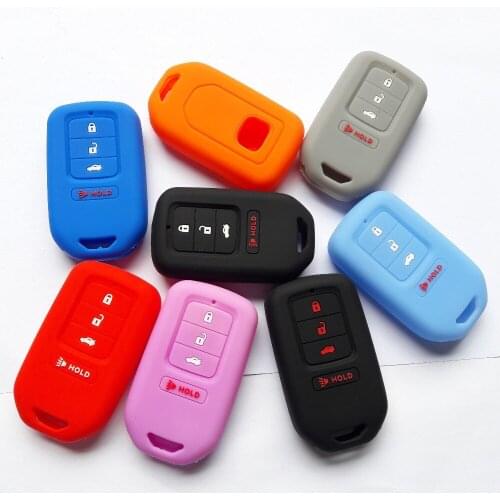 Car Key Case Protected Pocket For Honda Remote Silicon Cover EXL Civic Crv Crz Hrv Pilot Ridgeline Accord EX 4 Button Shell FOB