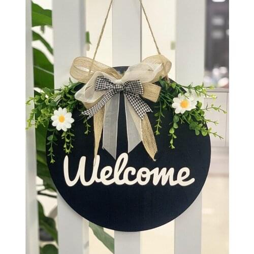 Retro Wooden Linen Lace Bow Welcome Card Wedding Birthday Party Decoration Card Vintage Room Decor Room Decoration Accessories