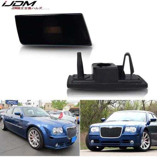 IJDM Euro Smoked Lens Front Bumper Side Marker Light Housing Replacements For 2005-2010 Chrysler 300 Sidemarker Lamps