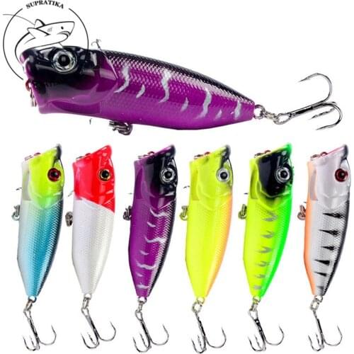 Artificial Topwater Popper Floating Wobblers 65mm/12g Plastic Fishing Bait Lifelike 3D Eyes High Quality Fishing Lure Hard Bait