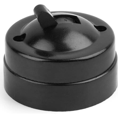 Retro Buttons Switch Photoelectric Light Switch Flat Circular Surface Mounted,Single Control Table Lamp Switch 6A