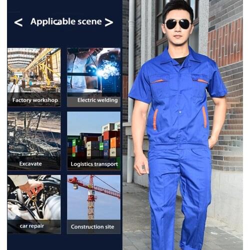 Summer Thin Breathable Work Clothing Suit Men Women Worker Uniform Jacket Pants Durable Auto Car Repair Workshop Labor Coveralls