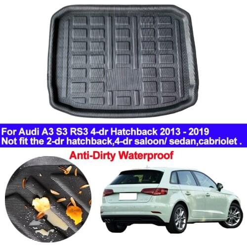 Car Rear Trunk Mat Cargo Tray Boot Liner Carpet Protector Floor For Audi A3 S3 RS3 4-dr Hatchback 2013- 2015 2016 2017 2018 2019
