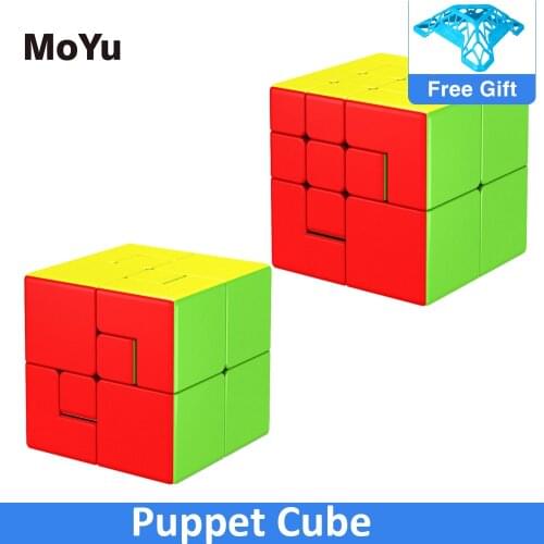 Newest 2020 MoYu Puppet 2x2 3x3 Bandaged Magic Cube Meilong 2x2x2 3x3x3 Cubo Magico Mixup Speed Cube Puzzle Challenge Kids Toys