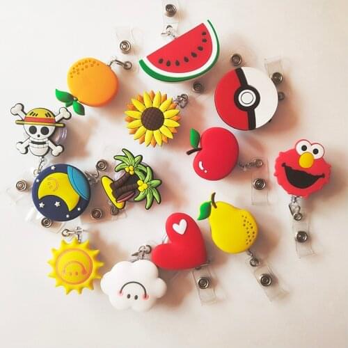 Fashion Fruit Hero Cartoon Retractable Badge Reel The New Student Nurse Exihibiton ID Name Card Badge Holder Office Supplies