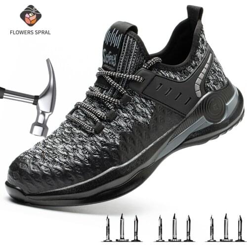 Male Work Safety Boots Indestructible Work Shoes Steel Toe Cap Safety Shoes Male Work Shoes Light Comfort Work Boots