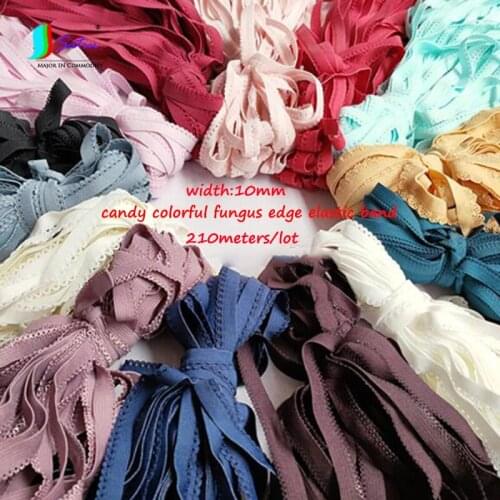 Wholesale 10mm Candy Colorful Fungus Edge Elastic Band Lace DIY Hand Underwear Underpants Sewing Edge Material Elastic Band Lace